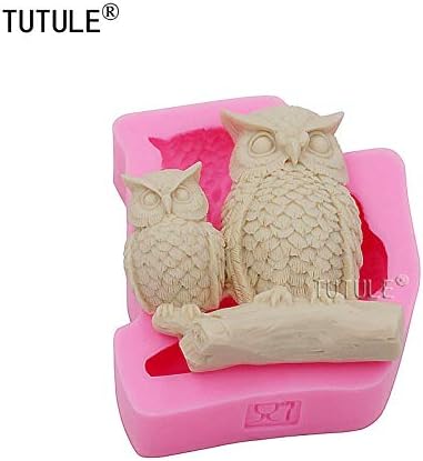 Yjzg フクロウ金型 ウッドランド 型ポリマークレイ樹脂フォンダン Silcone ケーキ キャンディ クレイ 動物 ファーム Pink Color クッキー金型 料理 チョコレート ジュエリー 誕生日プレゼント