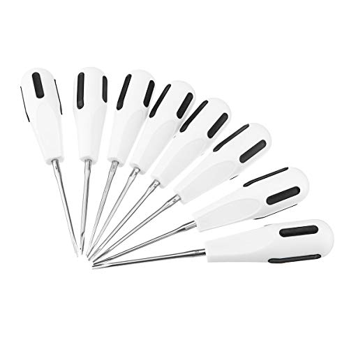 Christzo 8Pcs/Set Stainless Steel Dental Luxating Lift Elevator Curved Root Elevator Dentistry Dentist Instrument Teeth Whitening Tool