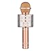 Calie Bluetooth Wireless Karaoke Microphone,Portable Bluetooth Speaker Player,Selfie Function for Apple iPhone Android Smartphone-Rose Gold