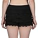 HDE Women's Lace Shorts Fitted Scallop Hem Crochet Mini Hot Pants (Black, Medium)