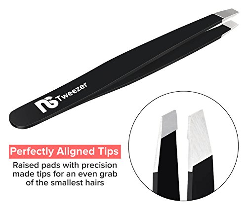 image for New Style Slant Tweezers - Professional Slant-Tip Tweezers with Sleeve