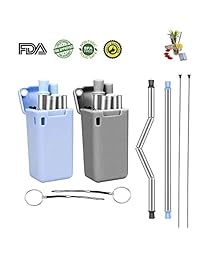 Sayopin Stainless Collapsible Steel Metal Straws 2