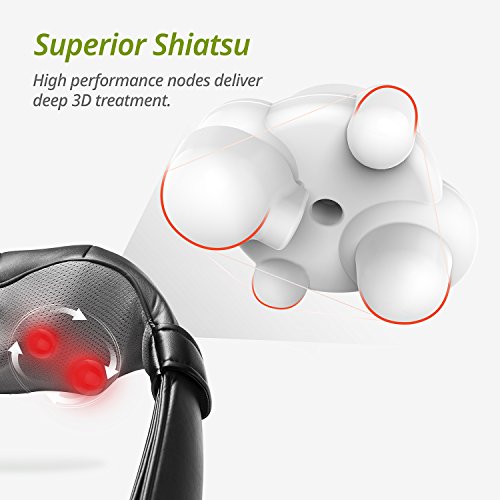 Mynt Shiatsu Massager for Neck, Back, Shoulders and Legs. with Warmth, FDA Approved, Deep Kneading Massage, and a Lightweight Flexible Design – for Home, Office, Car and More - Thumbnail 2