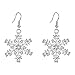 EVER FAITH Austrian Crystal Winter Party Snowflake Pierced Hook Dangle Earrings Clear
