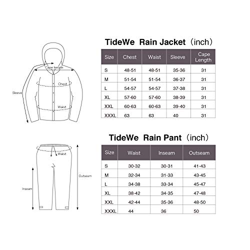 TideWe Rain Suit, Breathable Waterproof Durable Sport Rainwear (Blue Size S) - Thumbnail 5
