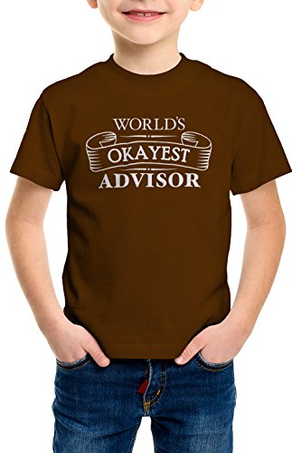 shirtloco Boys Worlds Okayest Advisor Youth T-Shirt, Dark Chocolate Large