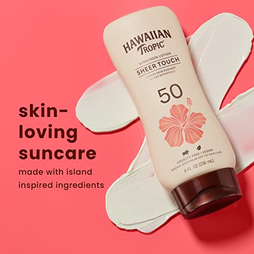 Hawaiian Tropic Sheer Touch Lotion Sunscreen SPF 50, 8oz Hawaiian