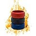3 Pack Fire Silicone Wedding Ring Set For Men 9mm x 2mm, Navy Dark Blue Black Red, Medical Grade Silicone Wedding Band for Men,