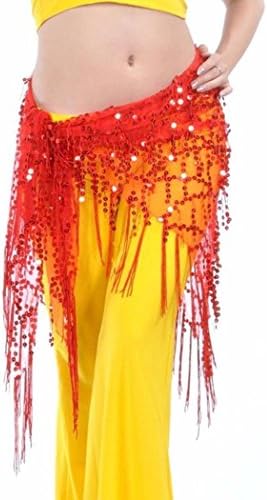 Triangle Belly Dance Hip Scarf Wrap Waistband Belt Skirt Fringe Sequin