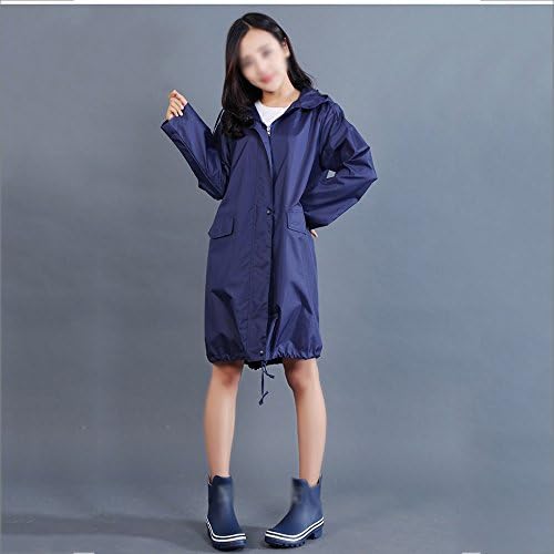 Raincoat Poncho Windbreaker Waterproof Breathable Adults On Foot Long Section Outdoor Tourism One-piece (Color : Blue)