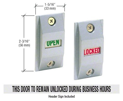 CRL Aluminum Finish Lock Indicator Set Slide Down = 