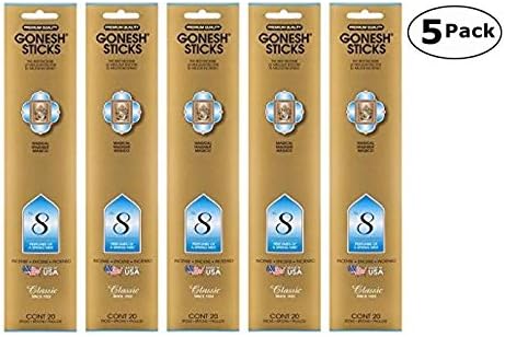 Amazon Com Gonesh Incense Sticks Classic No 8 Perfumes Of Spring Mist Set Of 5 Sticks Each Total 100 Sticks Home Kitchen