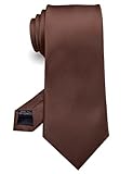 RBOCOTT Brown Tan Tie Formal Silk Necktie for Men