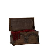 Household Essentials Wooden Arch Trunk Storage Chest, Small, Brown