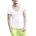 Zbrandy Mens Deep V-Neck T-shirt Men Unisex Sexy Tshirt Fitted Fashion Tees White Size XL