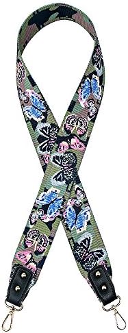 YsinoBear Replacement Adjustable Shoulder Strap DIY Fresh Goldfish Flowers Butterfly Printing Cross Body Adjustable Handbag Strap (Style1)