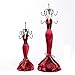 Coraltea Jewelry Holder Hanging Necklace Earring Bracelet Rings Orgaziner Shoe Dress Display Stand Set (Red)