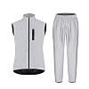 LXC Fietsen Jas Gilet + Broek Set Waterdicht Winddicht MTB Vest Lichtgewicht Voor Fietsen Rijden 2 stks (Kleur: Zilver…