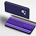 Galaxy S9 Plus Case,PHEZEN Luxury Mirror Makeup Case Plating PU Leather Flip Folio Wallet Case [Kickstand Feature] Magnetic Closure Full Cover Case for Samsung Galaxy S9 Plus (Purple)