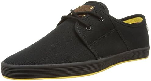 Fish n Chips By Base London Spam 2 Black White Canvas Mens Trainers Shoes -12