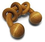 Wooden Baby Toy - Teether Rattle by Mary & Kate; Montessori Inspired Sensory Baby Teething Toy Made in USA with Maple Wood; Organic, Eco-Friendly, BPA-free, Non-Toxic. 100% Satisfaction Guaranteed