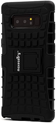 Galaxy Note 8 Case, Maxessory Black Offroad Shock-Proof Rugged Dual-Layer Armor Rigid Ultra-Slim Kickstand Protective Hard Tough Hybrid Phone Cover Shell