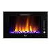 Caesar Luxury Linear Wall Mount Recess Freestanding Multicolor Flame Electric Fireplace, 30-Inch