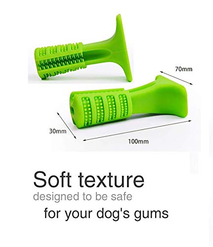 AnyBack Bite Toys Dogs, Dog Toothbrush Chew Toys Pet Chew Bite Brushing Stick Puppy Teething Brush Toy Doggy Pets Oral Care Green Blue 2 Pack