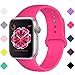 Bandx Sport Band Compatible with Smart Watch Band, Soft Silicone Replacement Bands Compatible with Iwatch Series 5,4,3,2,1 (38mm(40mm)-S/M, Barbie Pink)