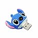 QICAIHU Novelty Stitch Blue Shape Design 32GB USB 2.0 Flash Drive Cute Memory Stick Stitch Thumb Drive Data Storage Pendrive Cartoon Jump Drive Gift