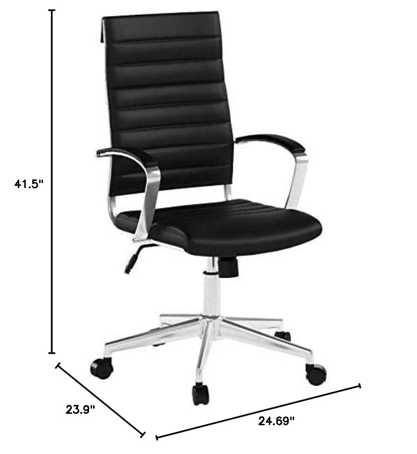 Amazon Basics HighBack Executive Swivel Office Desk Chair with Ribbed
