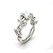 Zittop Noble Women Silver Floral Ring Transparent Aquamarine Wedding Jewelry (7)