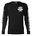 HARLEY-DAVIDSON Men's Skull Lightning Crest Graphic Long Sleeve Shirt, Black