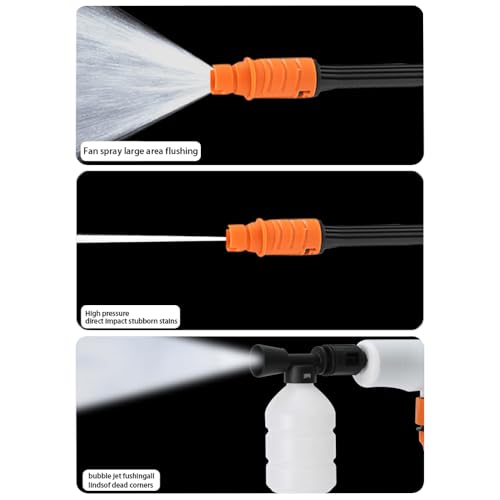 Gyhhxlh Cordless Pressure Washer Gun - 21V 3000mAh Battery (10Pcs), 9-12M Range, 0-180° Nozzle for Cars/Fences/Boats, Portable Power Cleaner (black)