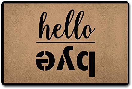 Shinewe Indoor Door Mat Hello Mat Bye Doormat Monogram Welcome Door Rugs(23.6X15.7in) Non-Woven Fabric Top with a Anti-Slip Rubber Back. Door Rugs Front Doormat