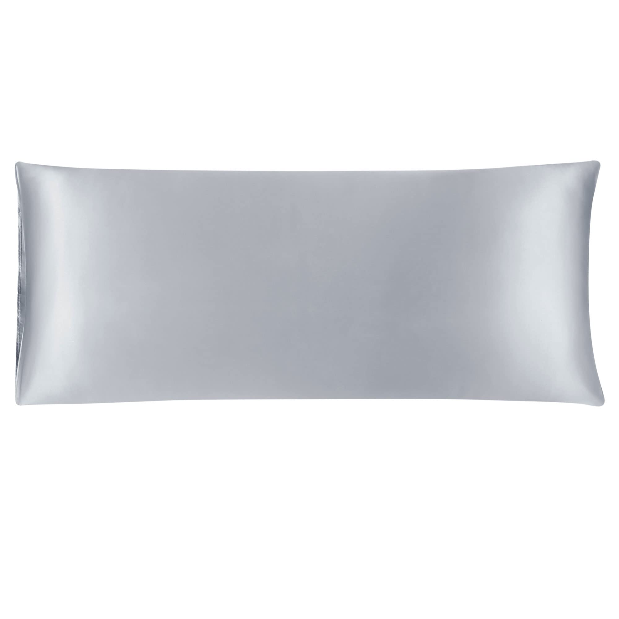 sourcing map Bolster Pillowcases 20"x48" Satin Silky Body Pillowcase for Hair and Skin, Wrinkles - Fade Free Long Pillow Cover - Silver
