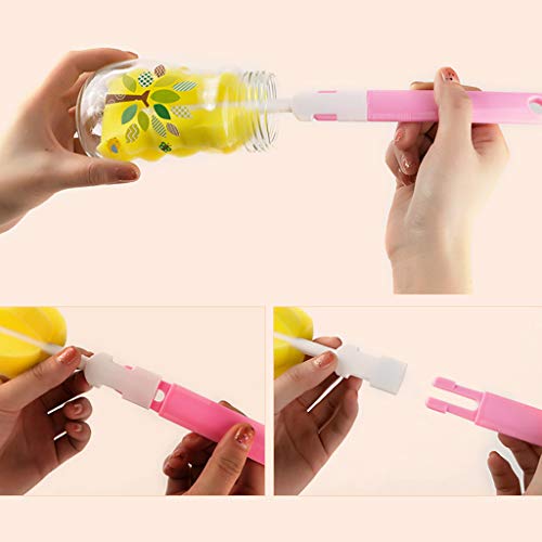 Formemory 7Pcs Baby Bottle Brush Cleaning Set, Multipurpose Water Bottle Cleaner for Baby Feeding Bottle Nipple Straws Pink - Thumbnail 7