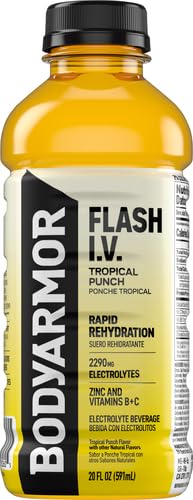 BODY ARMOR, FLASH IV TROPICAL PUNCH ELECTROLYTE BEVERAGE, 20 FL OZ