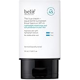 belif Aqua Bomb SPF 45 Hydrating Niacinamide Sunscreen (1.69 fl. oz) - The True Cream PA++++, Daily Broad Spectrum, No White Cast, Weightless & Invisible, Non-Greasy, Korean Skincare | Hydrating, Niacinamide, The True Cream, PA++++, Daily Broad Spectrum, No White Cast