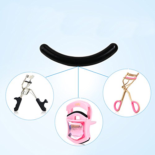 5PCS/18PCS Silicone Replacement Cushion Eyelash Curler Rubber Refills Pad Makeup Tool for Most Eyelash Curler (Black(5PCS))