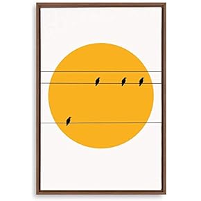 Framed Canvas Home Artwork Decoration Nordic Style Moon Canvas Wall Art for Living Room, Bedroom - 16x24 inches