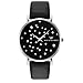 WRISTOLOGY Stella Midnight Womens Silver Boyfriend Watch Black Face Crystal Leather Strap Band