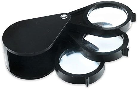 5X 10X 15X Triple Folding Pocket Magnifier Loupe Magnifying Glass Lens #ML26B