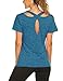 ZHENWEI Women's Short Sleeve Yoga Tops Activewear Running Workouts T-Shirt Cross Back Sports Shirts Women Yoga Shirt