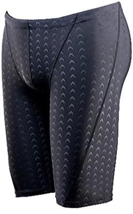 Men Sharkskin Racing Training Swimming Trunk Jammer Swim Short Swimsuit Swimwear,Black,US M/Tag 2XL(Waist30"-34")