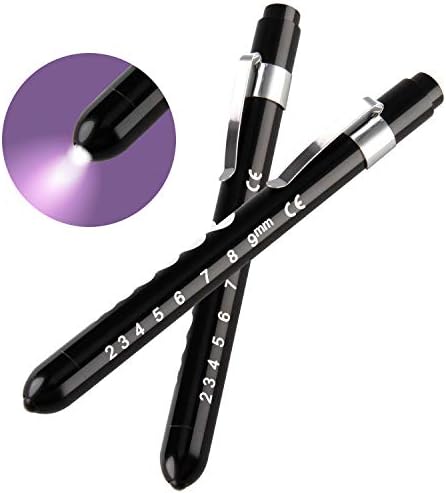 Kictero 2 Pcs Pen Light, Nurse Penlight, LED Medical Pen with Pupil Gauge Measurements for Nurses, Doctors, Students Stethoscope Medical Occasion