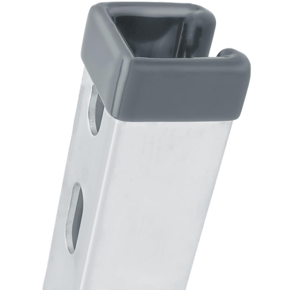 Photo 1 of 1-5/8’’ Square Rubber Open End Safety Caps for Strut Channel, Metal Tubing, Fences End Cover Protection, Gray Vinyl Flexible Frame Protectors 50 Pack