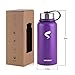 Stainless Steel Insulated Water Bottle - Wide Mouth Leak Proof Vacuum Outdoors Coffee Mug - Ice Cold Up to 24 Hrs / Hot 13 Hrs Double Walled Flask - Laser Marking