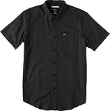 RVCA Men's That'll Do Oxford Short Sleeve Woven Shirt, Pirate Black, Large