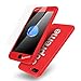 iPhone 8 Plus/7 Plus Case,AICase Ultra Thin Full Body Coverage Protection Soft PC [Dual Layer][Slim Fit] Case with Tempered Glass Screen Protector for iphone 8 Plus/7 Plus 5.5 inch (Supreme-Red)